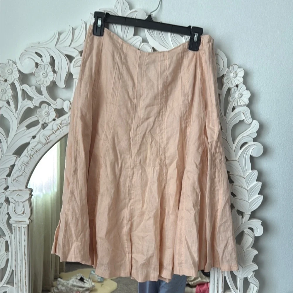 Lauren by Ralph Lauren 100% linen A line midi skirt